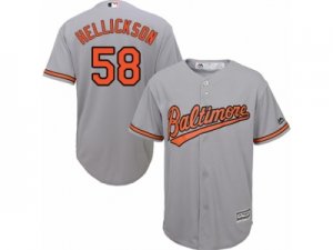 Youth Majestic Baltimore Orioles #58 Jeremy Hellickson Authentic Grey Road Cool Base MLB Jersey