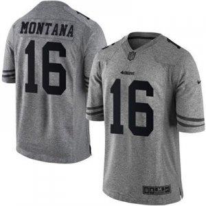 Nike San Francisco 49ers #16 Joe Montana Gray jerseys(Limited)