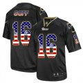 Nike St. Louis Rams #16 Jared Goff Black Men Stitched NFL Elite USA Flag Fashion Jersey
