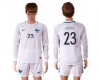 France #23 Costil White Goalkeeper Long Sleeves Soccer Country Jersey