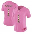 Nike Panthers #1 Cam Newton Pink Camo Fashion Women Limited Jersey
