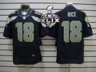 2015 Super Bowl XLIX Nike Seattle Seahawks #18 Sidney Rice blue Elite