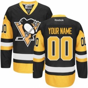 Women\'s Reebok Pittsburgh Penguins Customized Authentic Black Gold Third NHL Jersey