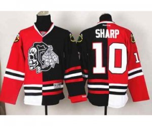 nhl jerseys chicago blackhawks #10 sharp black-red[split][the skeleton head]