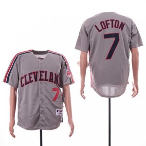 Indians #7 Kenny Lofton Gray Turn Back The Clock Jersey