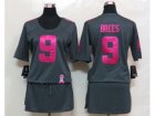 Nike Women New Orleans Saints #9 Drew Brees dk.grey jerseys[breast cancer awareness]