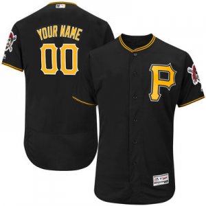 2016 Men Pittsburgh Pirates Majestic Black Flexbase Authentic Collection Custom Jersey