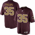 Mens Nike Washington Redskins #35 Dashaun Phillips Limited Burgundy Red Gold Number Alternate 80TH Anniversary NFL Jersey