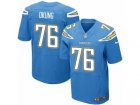 Mens Nike Los Angeles Chargers #76 Russell Okung Elite Electric Blue Alternate NFL Jersey