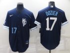 Royals #17 Hunter Dozier Navy Nike 2022 City Connect Cool Base Jerseys