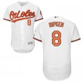 2016 Men Baltimore Orioles #8 Cal Ripken Majestic White Flexbase Authentic Collection Player Jersey