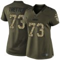 Women's Nike Green Bay Packers #73 JC Tretter Limited Green Salute to Service NFL Jersey