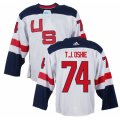 Men Adidas Team USA #74 T. J. Oshie White Home 2016 World Cup Ice Hockey Jersey