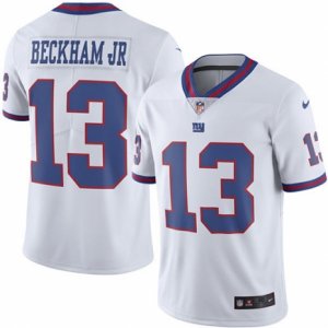 Mens Nike New York Giants #13 Odell Beckham Jr Elite White Rush NFL Jersey
