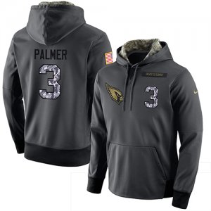 NFL Mens Nike Arizona Cardinals #3 Carson Palmer Stitched Black Anthracite Salute to Service Player Performance Hoodie