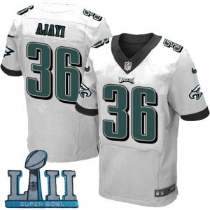 Men Nike Philadelphia Eagles #36 Jay Ajayi White 2018 Super Bowl LII Elite Jersey