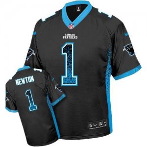 Nike Carolina Panthers #1 Cam Newton Black Team Color Men\' Stitched NFL Elite Drift Fashion Jersey