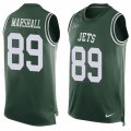 Mens Nike New York Jets #89 Jalin Marshall Limited Green Player Name & Number Tank Top NFL Jersey