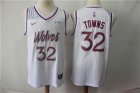 Timberwolves #32 Karl-Anthony Towns White 2018-19 Earned Edition Nike Swingman Jersey