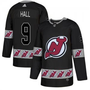 Devils #9 Taylor Hall Black Team Logos Fashion Adidas Jersey