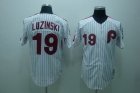 mlb philadelphia phillies #19 luzinski m&n white(red strip)