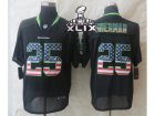 2015 Super Bowl XLIX Nike Seattle Seahawks #25 Sherman Black Jerseys(USA Flag Fashion Elite)