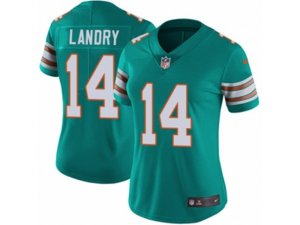 Women Nike Miami Dolphins #14 Jarvis Landry Vapor Untouchable Limited Aqua Green Alternate NFL Jersey