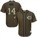 Men Cincinnati Reds #14 Pete Rose Green Salute to Service Stitched Baseball Jersey