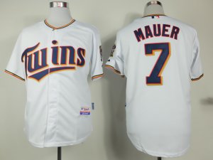 mlb Minnesota Twins #7 Joe Mauer white jerseys