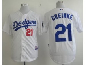 MLB Los Angeles Dodgers #21 Zack Greinke White(Cool Base)
