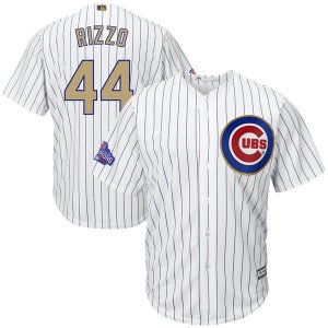 Youth Chicago Cubs # 44 Anthony Rizzo White World Series Champions Gold Program Cool Base Jersey