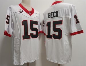 Georgia Bulldogs #15 Carson Beck White Stitched Jersey