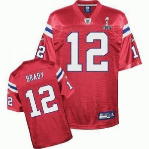 New England Patriots #12 Brady 2012 Super Bowl XLVI red