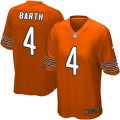 Mens Nike Chicago Bears #4 Connor Barth Game Orange Alternate NFL Jersey