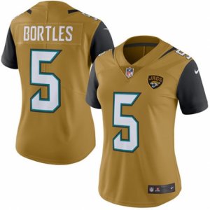 Women\'s Nike Jacksonville Jaguars #5 Blake Bortles Limited Gold Rush NFL Jersey
