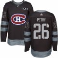Mens Reebok Montreal Canadiens #26 Jeff Petry Authentic Black 1917-2017 100th Anniversary NHL Jersey