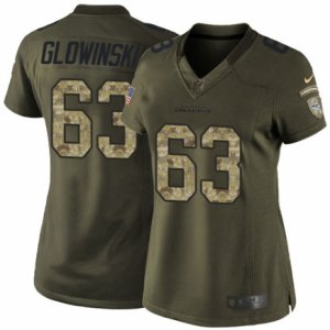 Women\'s Nike Seattle Seahawks #63 Mark Glowinski Limited Green Salute to Service NFL Jersey