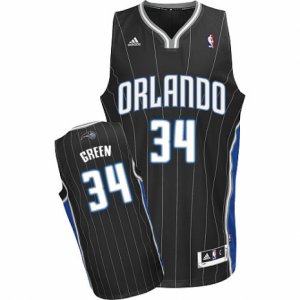 Mens Adidas Orlando Magic #34 Jeff Green Swingman Black Alternate NBA Jersey