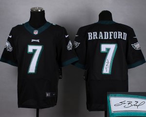 Nike Philadelphia Eagles #7 Sam Bradford black jerseys(Elite)(Signature)