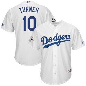 Los Angeles Dodgers #10 Justin Turner White 2017 World Series Bound Cool Base Player Jersey