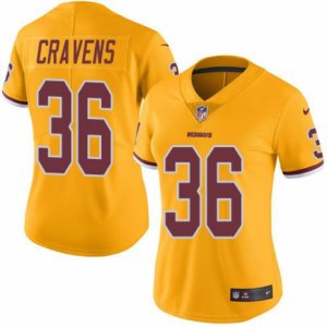 Women\'s Nike Washington Redskins #36 Su\'a Cravens Limited Gold Rush NFL Jersey