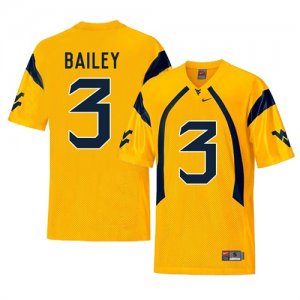 West Virginia Mountaineers #3 Stedman Bailey Gold College Football Jersey