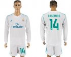2017-18 Real Madrid 14 CASEMIRO Home Long Sleeve Soccer Jersey