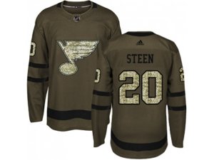 Youth Adidas St. Louis Blues #20 Alexander Steen Green Salute to Service Stitched NHL Jersey