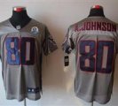 Nike Texans #80 Andre Johnson Grey Shadow With Hall of Fame 50th Patch NFL Elite Jersey