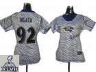 2013 Super Bowl XLVII Women NEW NFL Baltimore Ravens #92 Haloti Ngata Zebra Field Flirt Fashion Jerseys