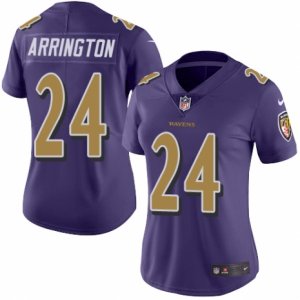 Women\'s Nike Baltimore Ravens #24 Kyle Arrington Limited Purple Rush NFL Jersey