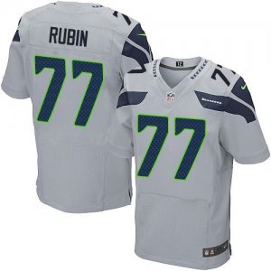 Nike Seattle Seahawks #77 Ahtyba Rubin Grey jerseys(Elite)