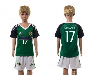 Northern Ireland #17 McNAIR Green Home Kid Soccer Country Jersey