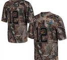 Nike Colts #12 Andrew Luck Camo With Hall of Fame 50th Patch NFL Elite Jersey